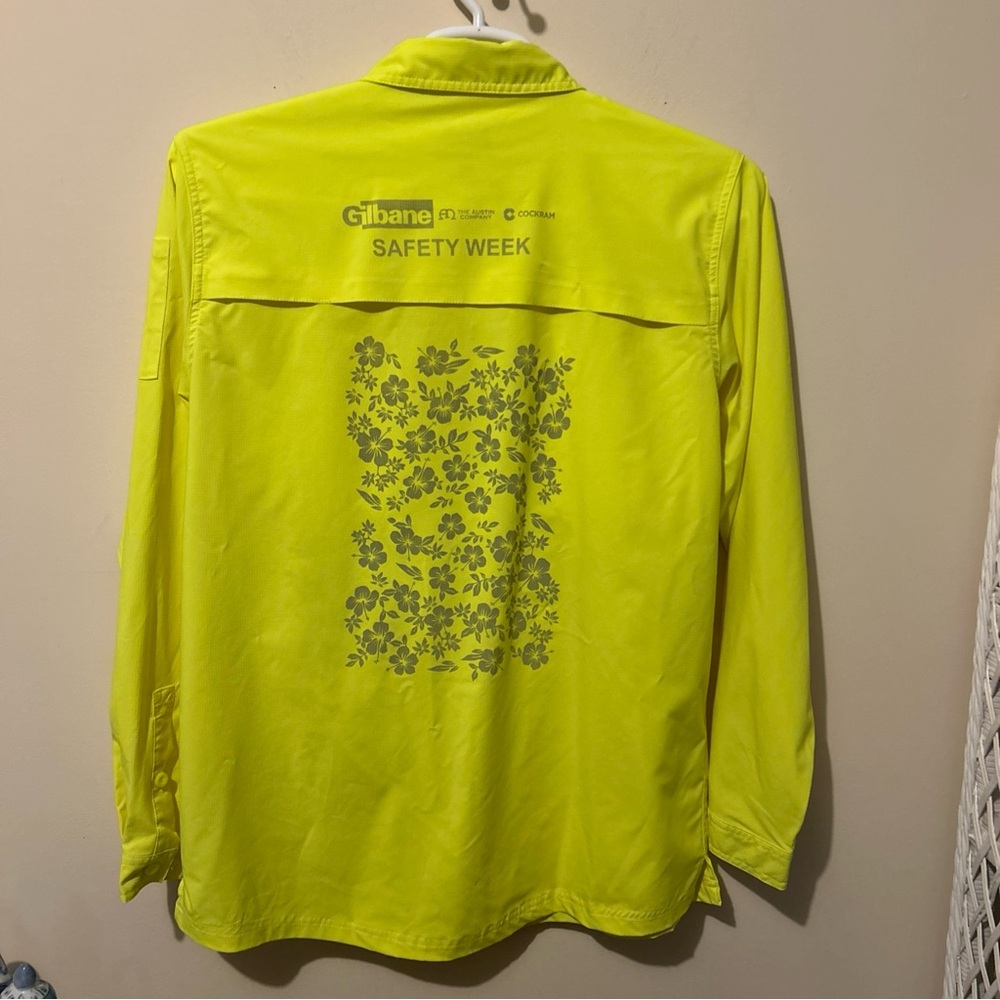 GSS High Visibility Workwear Shirt Unisex Women Medium Pockets Roll Up Buttons - Picture 2 of 10